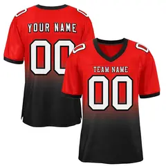 Red Black White-Black Gradient Outdoor Football Jersey