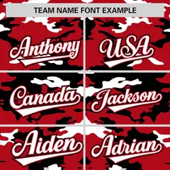 Red Black-White Camo Authentic Baseball Jersey 3