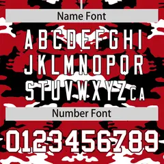 Red Black-White Camo Authentic Baseball Jersey 4