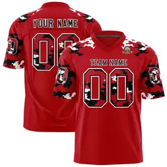 Red Black-White Camo Authentic Football Jersey