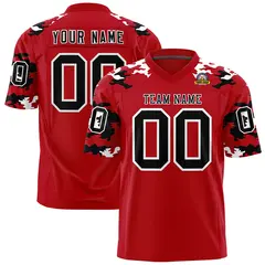 Red Black-White Camo Authentic Football Jersey