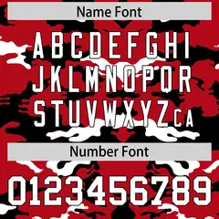 Red Black-White Camo Authentic Football Jersey 4