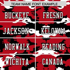 Red Black-White Camo Authentic Football Jersey 3