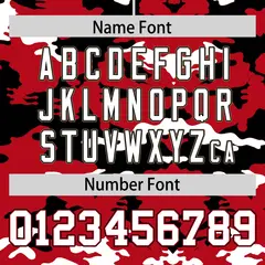 Red Black-White Camo Authentic Football Jersey 4