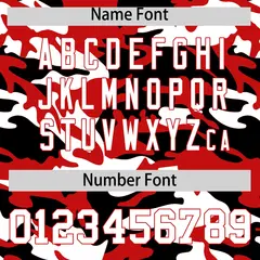 Red Black White Camo Gradient Fashion Baseball Jersey 4
