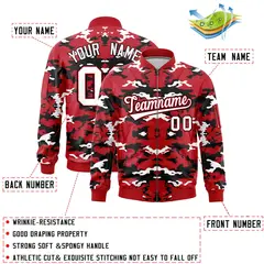 Red Black-White Camo Varsity Full-Zip Letterman Bomber Jacket 2