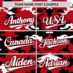 Red Black-White Camo Varsity Full-Zip Letterman Bomber Jacket 3