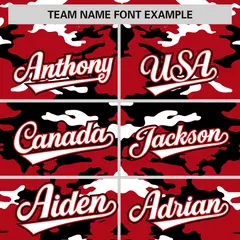 Red Black-White Camo Varsity Letterman Jacket 3