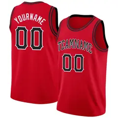 Red Black White Classic Athletic Casual Basketball Jersey