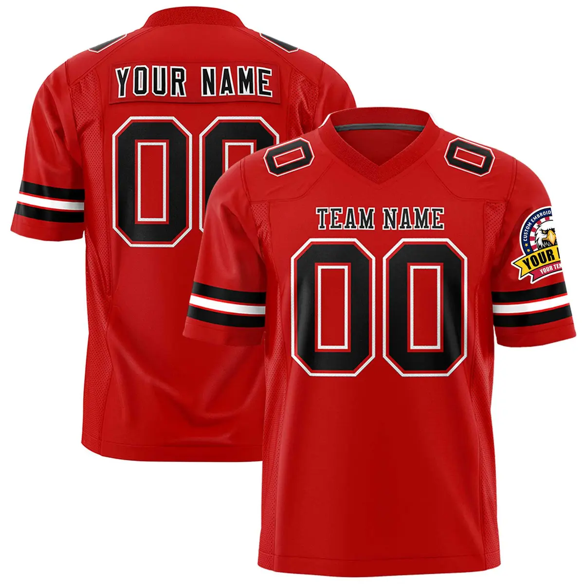 Red Black-White Classic Authentic Football Jersey