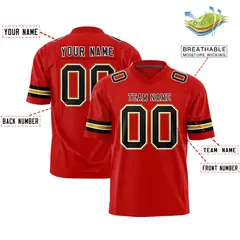 Red Black-White Classic Authentic Football Jersey 2