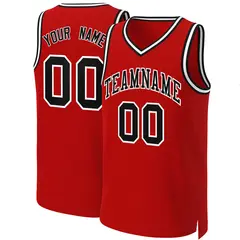 Red Black-White Classic Basketball Jersey