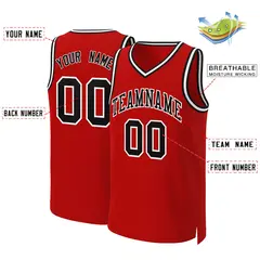 Red Black-White Classic Basketball Jersey 2