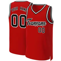 Red Black-White Classic Basketball Jersey