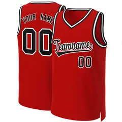 Red Black-White Classic Basketball Jersey