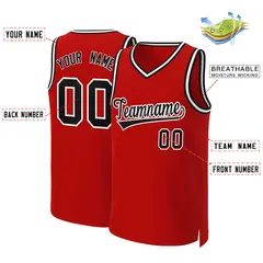 Red Black-White Classic Basketball Jersey 2