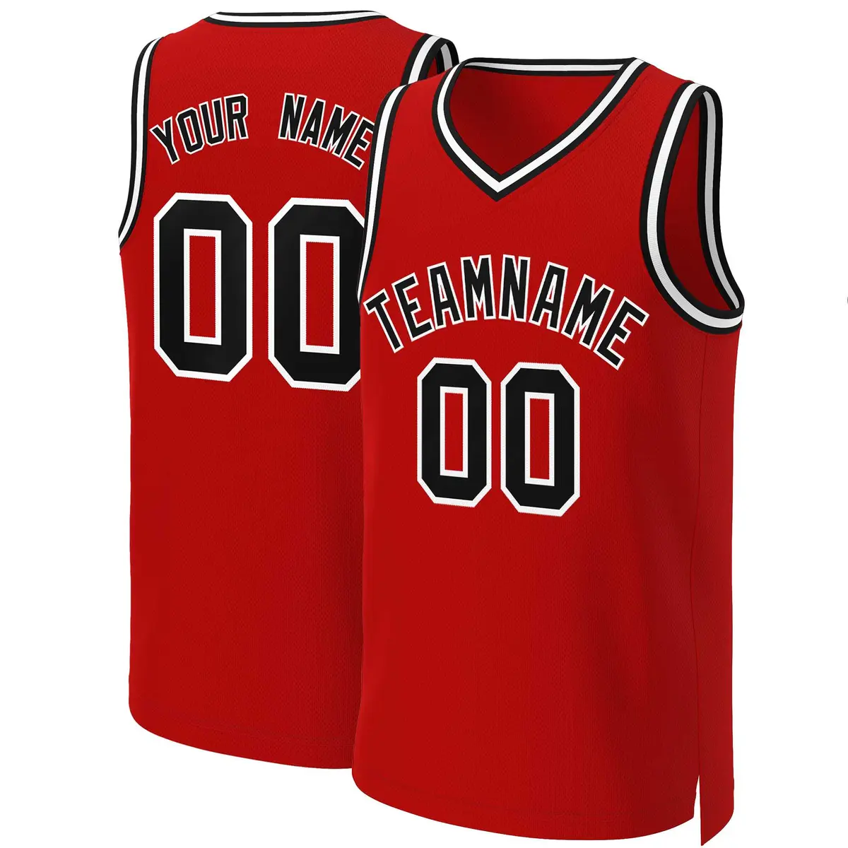 Red Black-White Classic Basketball Jersey
