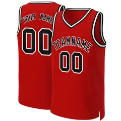 Red Black-White Classic Basketball Jersey 1