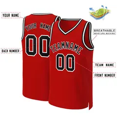 Red Black-White Classic Basketball Jersey 2