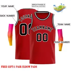 Red Black-White Classic Casual Basketball Jersey 2