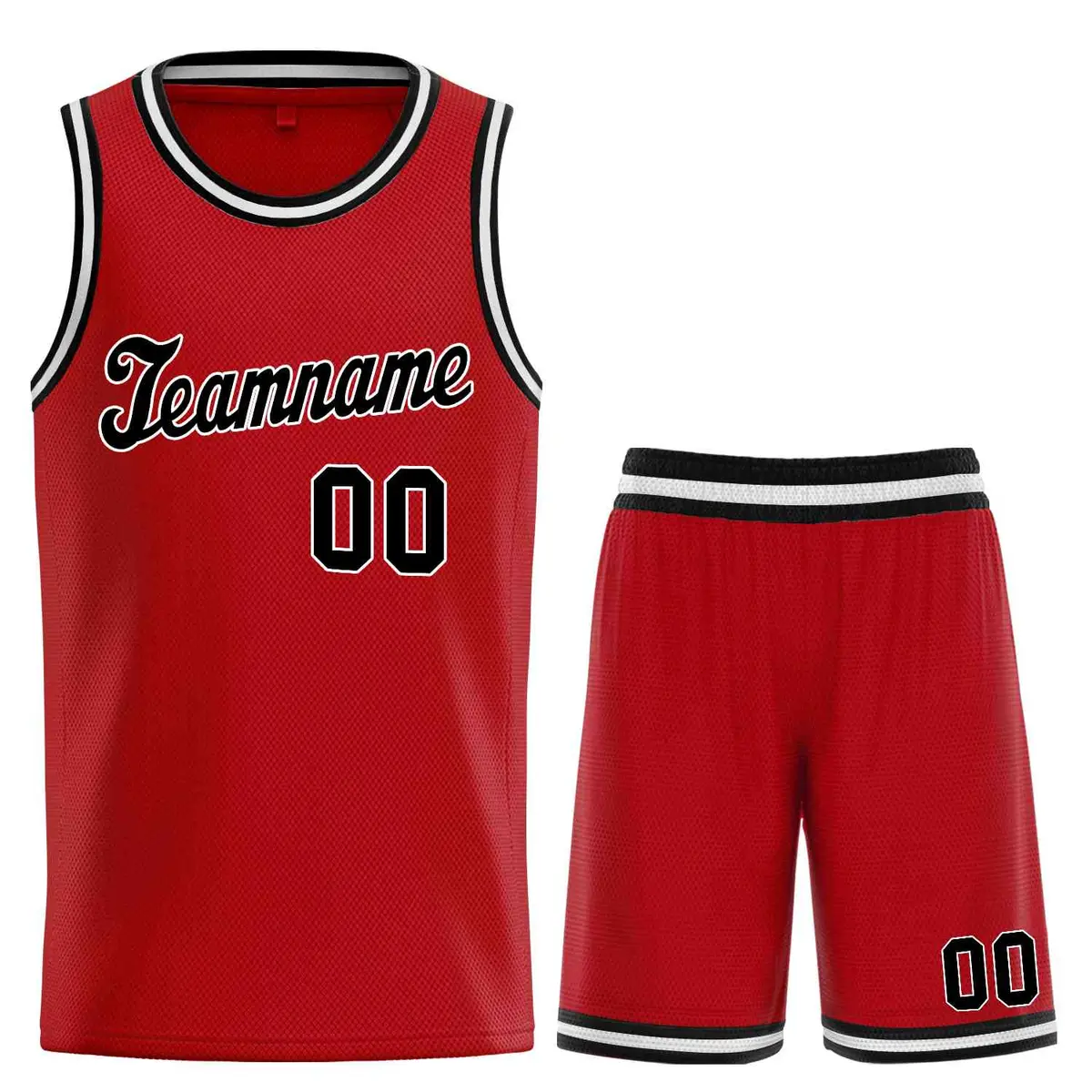 Red Black-White Classic Sets Basketball Uniform Jersey