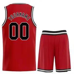 Red Black-White Classic Sets Basketball Uniform Jersey 2
