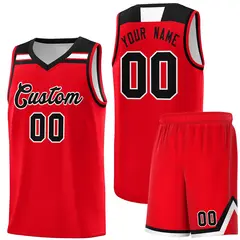 Red Black-White Classic Sports Basketball Jersey