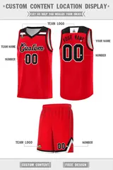 Red Black-White Classic Sports Basketball Jersey 2