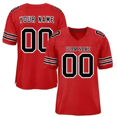 Red Black-White Classic Style Authentic Football Jersey 1