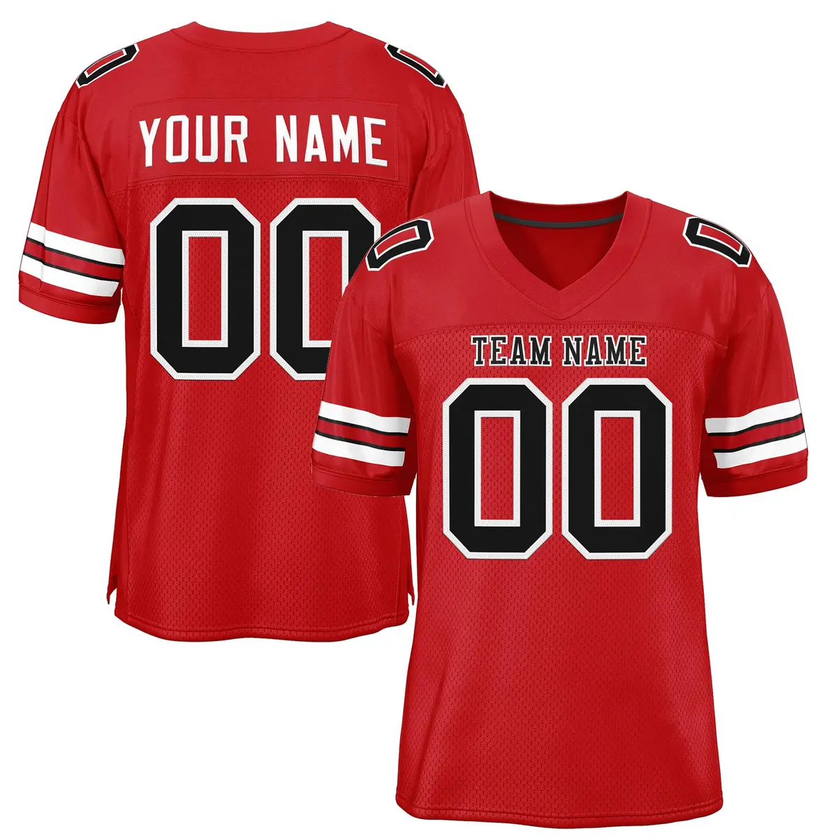 Red Black-White Classic Style Authentic Football Jersey