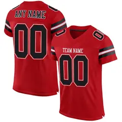Red Black-White Classic Style Mesh Authentic Football Jersey 1