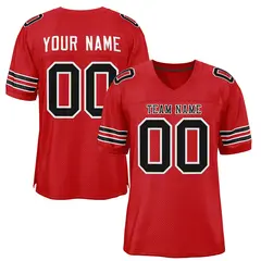 Red Black-White Classic Style Mesh Authentic Football Jersey 1