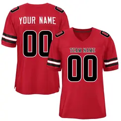 Red Black-White Classic Style Mesh Authentic Football Jersey 1