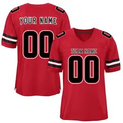Red Black-White Classic Style Mesh Authentic Football Jersey 1