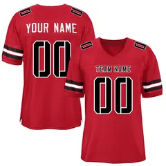 Red Black-White Classic Style Mesh Authentic Football Jersey 1