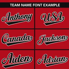 Red Black-White Color Block Authentic Baseball Jersey 3