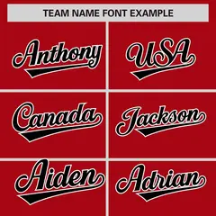 Red Black-White Color Block Varsity Letterman Jacket 3
