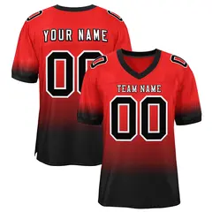 Red Black-White Gradient Fashion Football Jersey