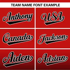 Red Black-White Gradient Pinstripe Baseball Jersey 3