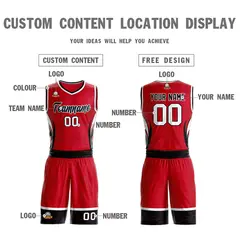 Red Black-White Graffiti Lightning Basketball Jersey 3