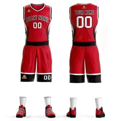 Red Black-White Graffiti Lightning Basketball Jersey
