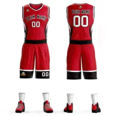 Red Black-White Graffiti Lightning Basketball Jersey