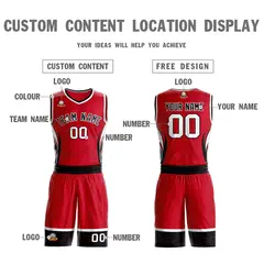 Red Black-White Graffiti Lightning Basketball Jersey 3