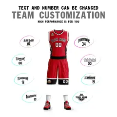 Red Black-White Graffiti Lightning Basketball Jersey 4