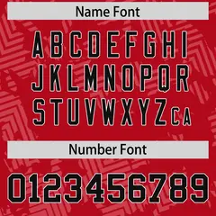 Red Black-White Graffiti Line Authentic Football Jersey 4