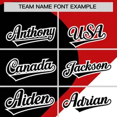 Red Black-White Half Heart Color Block Baseball Jersey 3