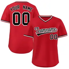 Red Black-White Outdoor Pullover Baseball Jersey