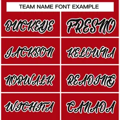 Red Black-White Raglan Full-Snap Varsity Letterman Jacket 5