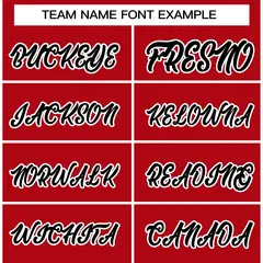Red Black-White Raglan Full-Snap Varsity Letterman Jacket 5