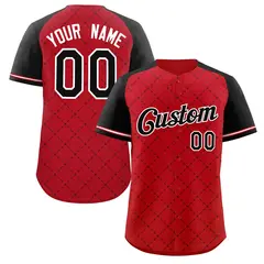 Red Black-White Rhombus Authentic Baseball Jersey